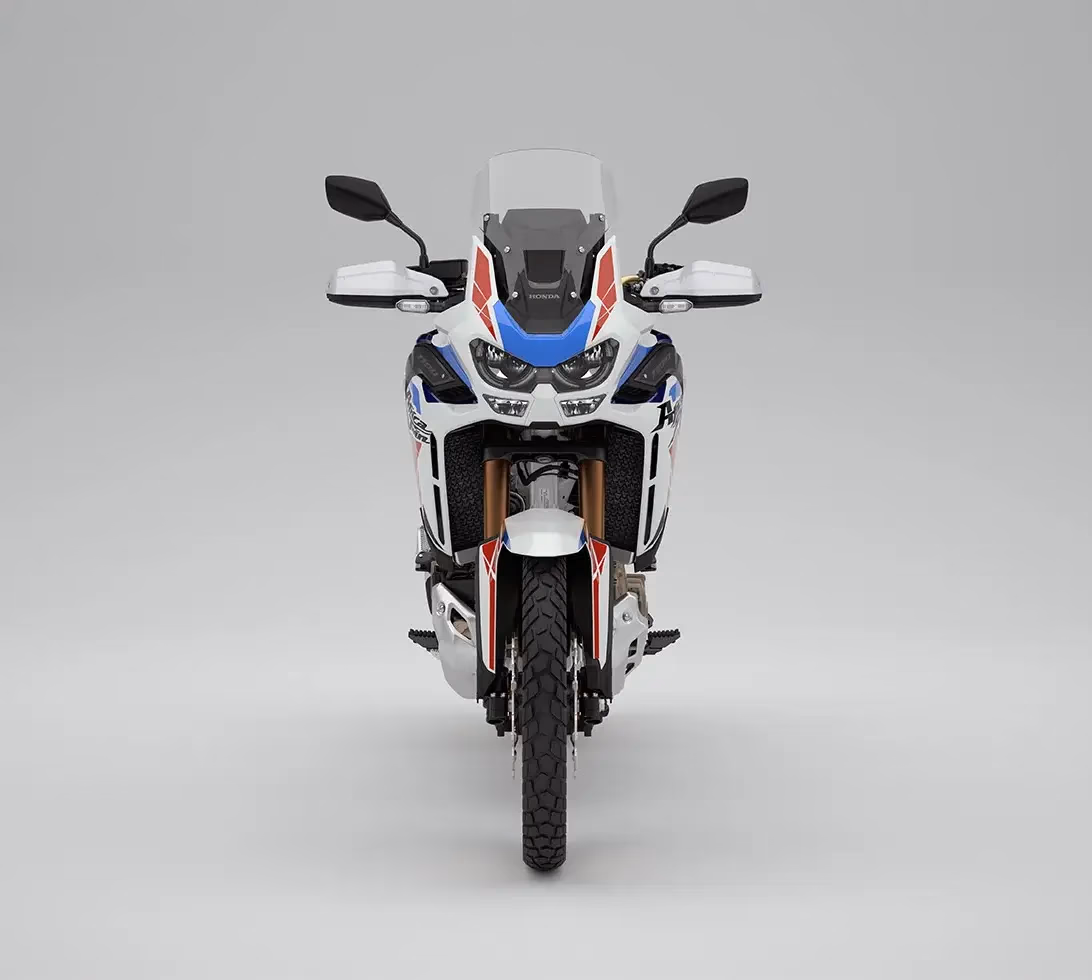 Detalhe frontal da CRF 1100L Africa Twin Adventure Sports ES branco perolizado - 6 de 24