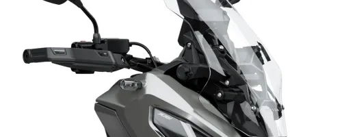 Detalhe da trava eletrônica do guidão Honda X-ADV 2025